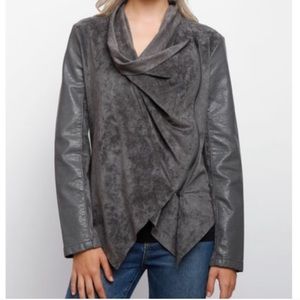 NWT Blank NYC Vegan Leather and Suede Drape Jacket